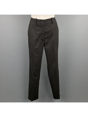 JIL SANDER Size 0 Charcoal Virgin Wool Straight Leg Dress Pants